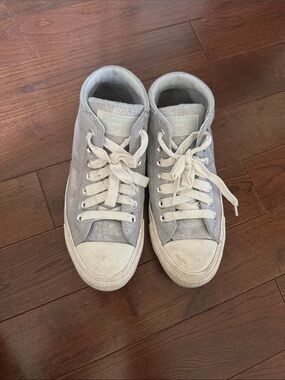 Converse Silver Glitter and White High-Top Sneakers